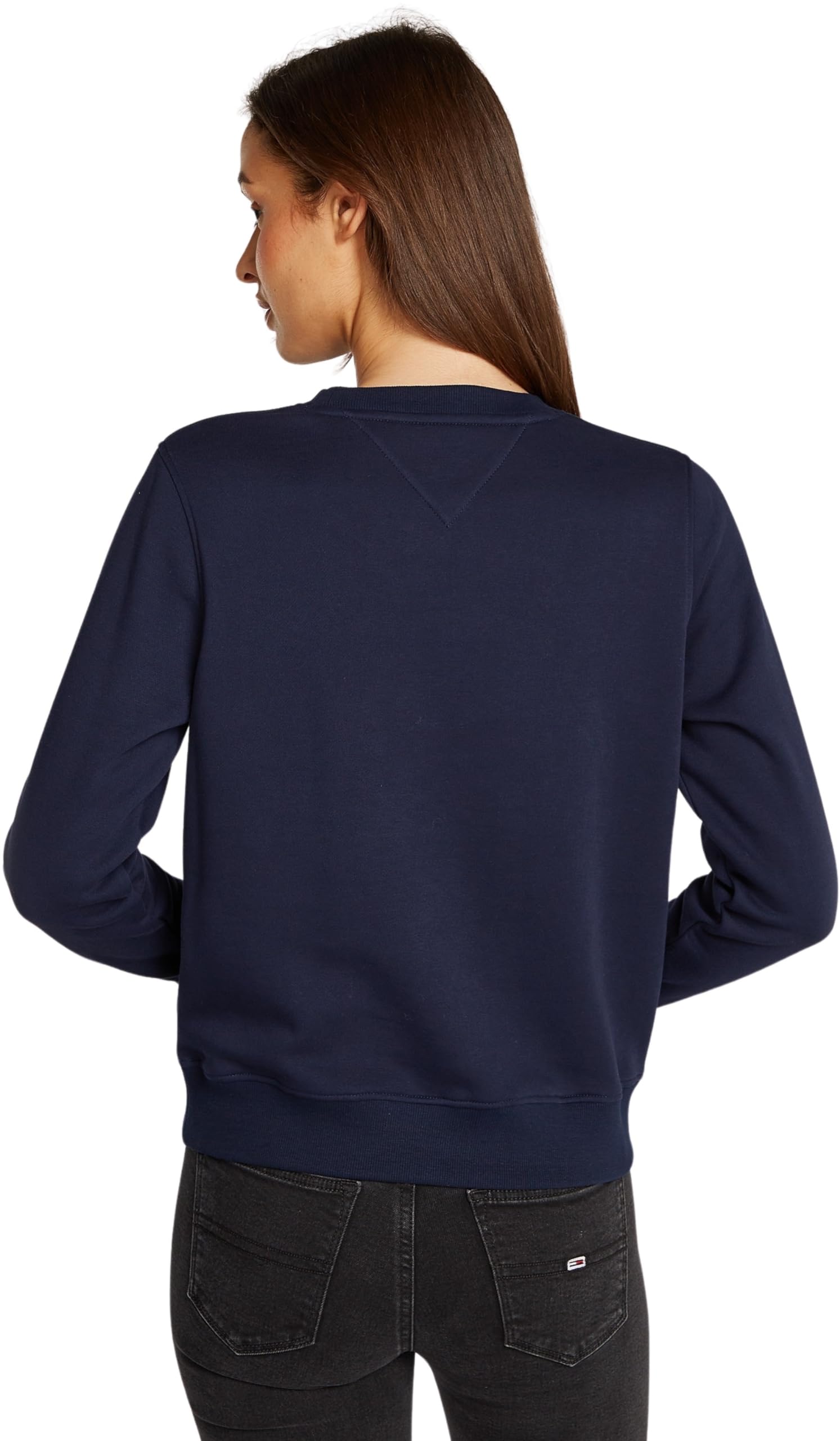 Tommy Jeans Women's Regular Fit Crew Neck Sweatshirt | Casual Cotton Pullover for Everyday Wear | Perfect for Lounging, Running Errands & Weekend Outfits