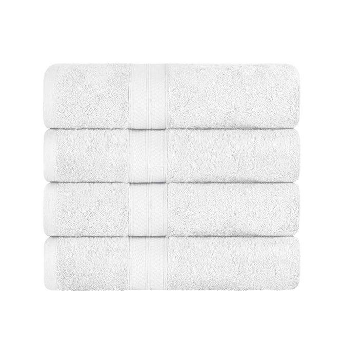 Ultra Soft Rayon Bamboo Cotton Blend 4-Piece Bath Towel Set | Highly Absorbent & Quick-Drying | Perfect for Spa, Bathroom & Beach Use