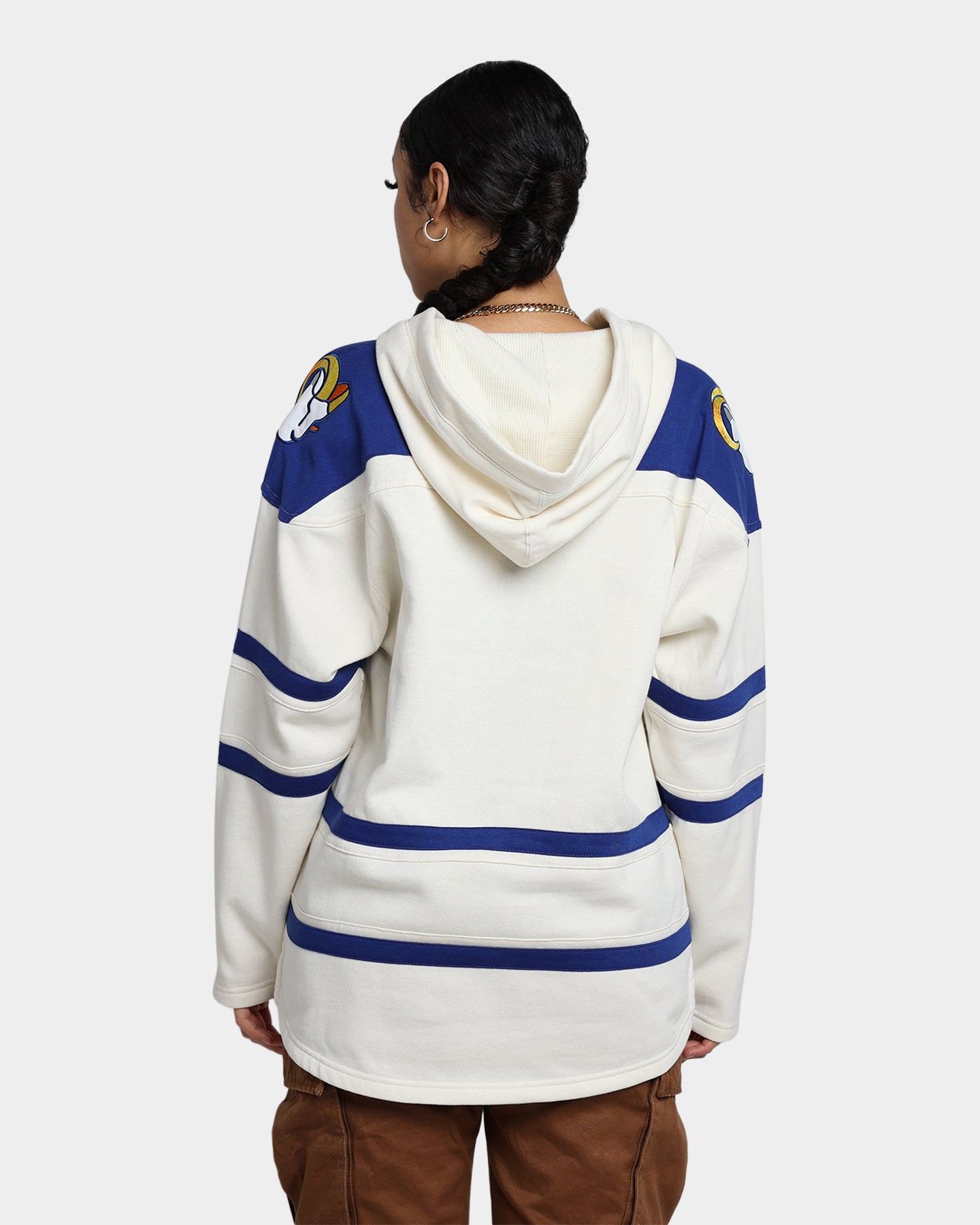 47 Brand Los Angeles Rams Superior Lacer Hoodie - Cream - NFL Fan Apparel for Men & Women - Perfect for Game Day & Casual Wear