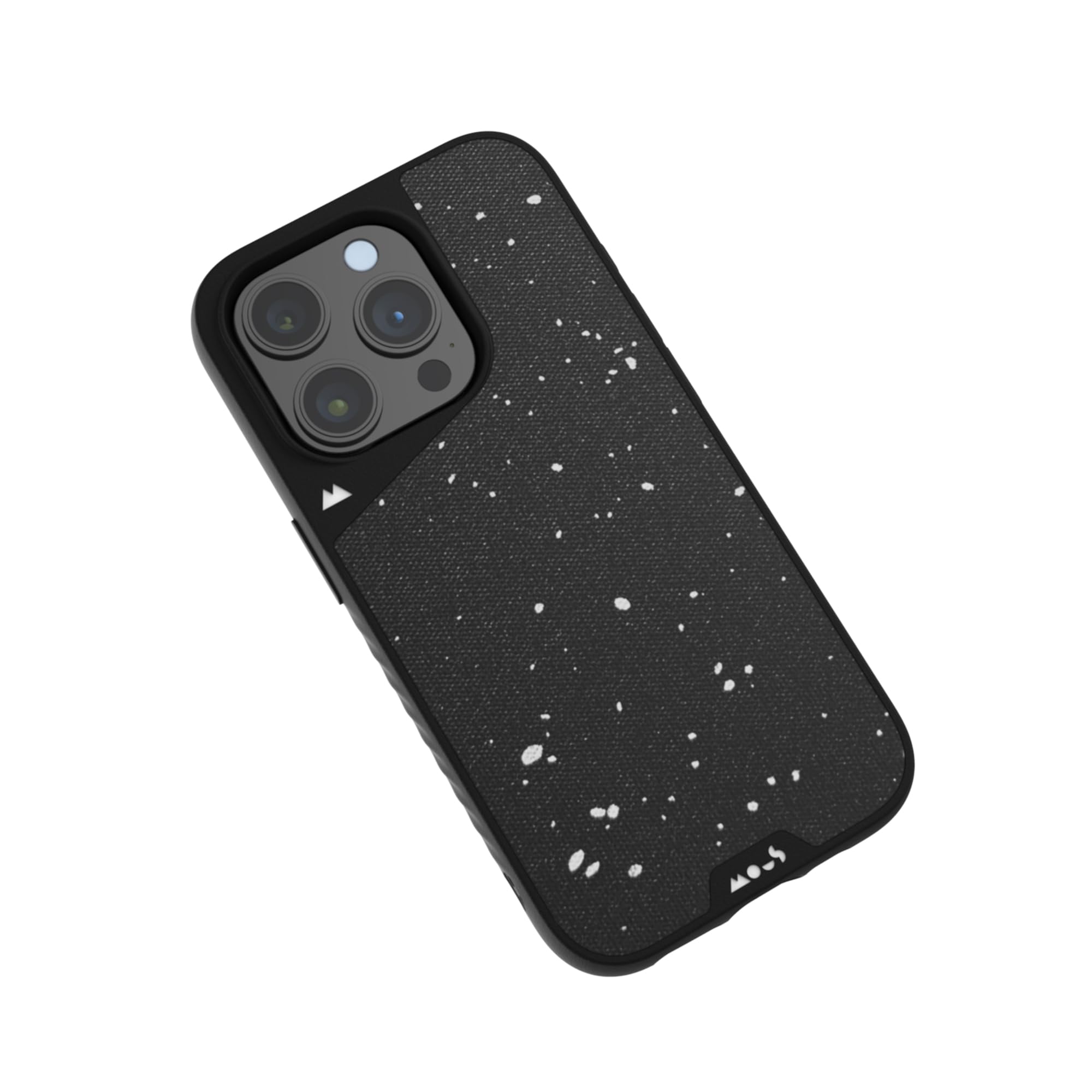 Mous iPhone 15 Pro Max Case - MagSafe Compatible Limitless 5.0 - Speckled Black Fabric Protective Cover - Slim Durable Phone Case for iPhone 15 Pro Max - Perfect for Everyday Use, Travel & Outdoor Activities