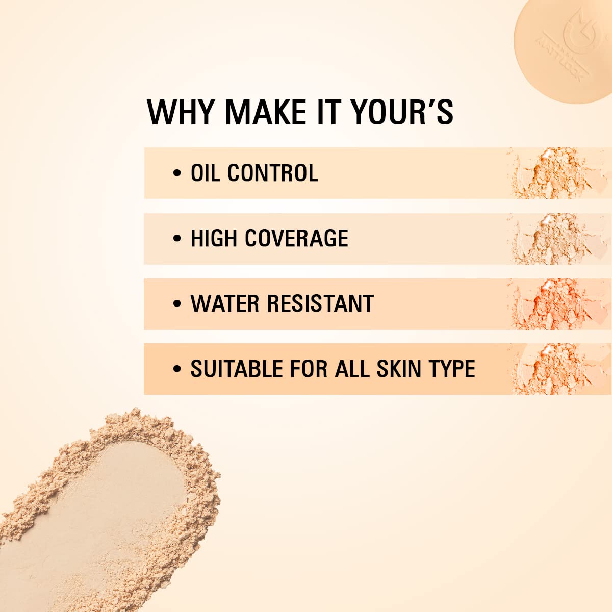 MATT LOOK Splendid Makeup 2 Way Cake Compact Foundation - Flawless Finish, Rose Blush (20g) | Oil Control & Long Lasting | Perfect for Daily Wear & Special Occasions