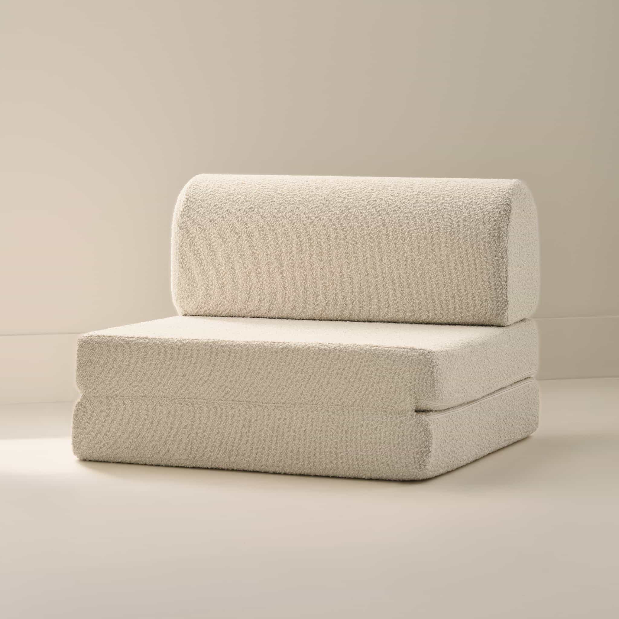 Luxury Boucle Fabric Seat Cushion in Ivory - Soft & Comfortable for Living Room, Bedroom, or Office Chairs
