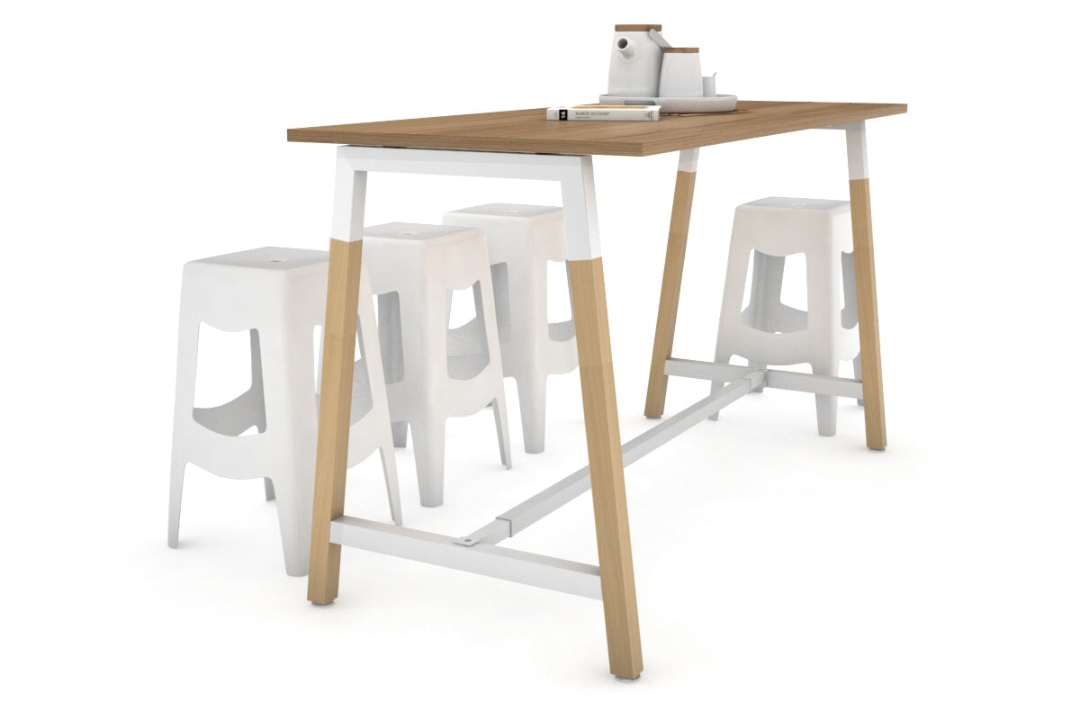 Quadro A Legs Counter Table with Wood Legs and Cross Beam - 925H [1600L x 700W] - Perfect for Restaurant, Bar, and Commercial Kitchen Countertops