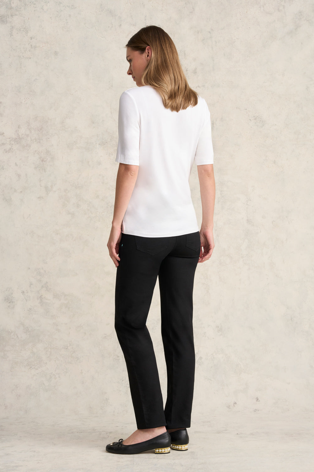 Women's Soft Cotton V-Neck T-Shirt - Classic White Basic Tee for Casual Wear, Layering & Everyday Outfits