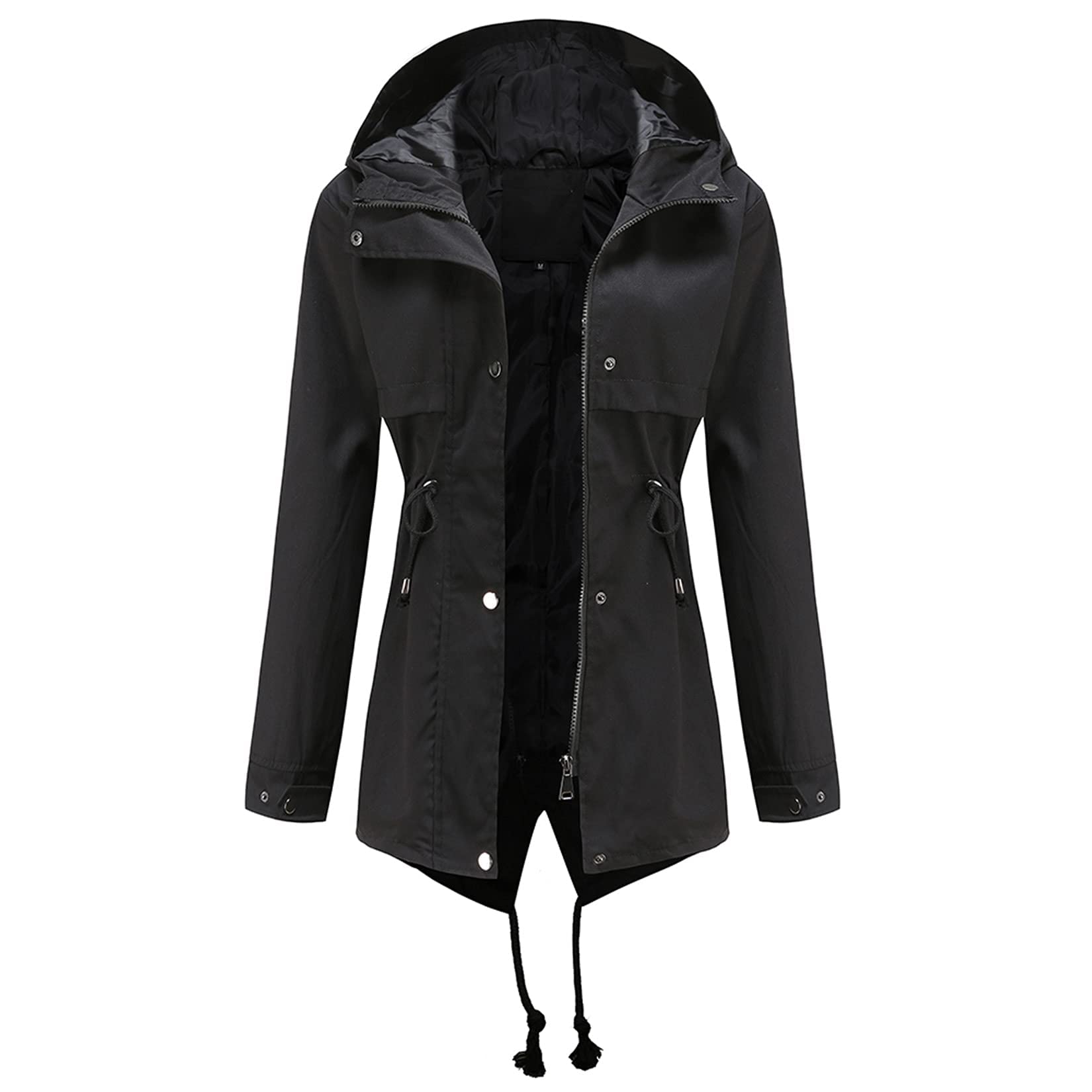 DOSLAVIDA Women's Waterproof Rain Jacket with Hood - Lightweight Windbreaker Trench Coat for Outdoor Activities, Hiking, Camping & Travel