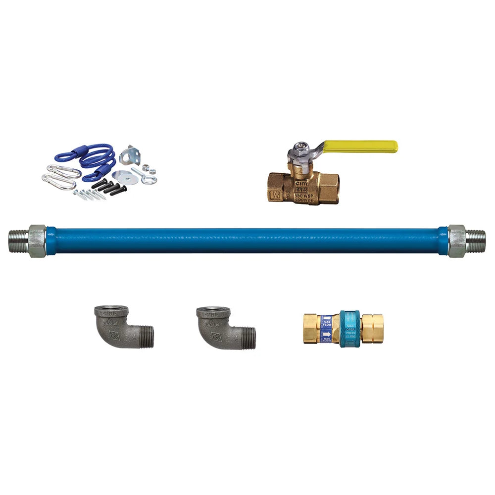 Dormont 1675KIT48 48-Inch Gas Connector Kit with 3/4-Inch Male/Male Couplings & Quick Disconnect - Perfect for Gas Grills, Ranges, and Outdoor Cooking Appliances
