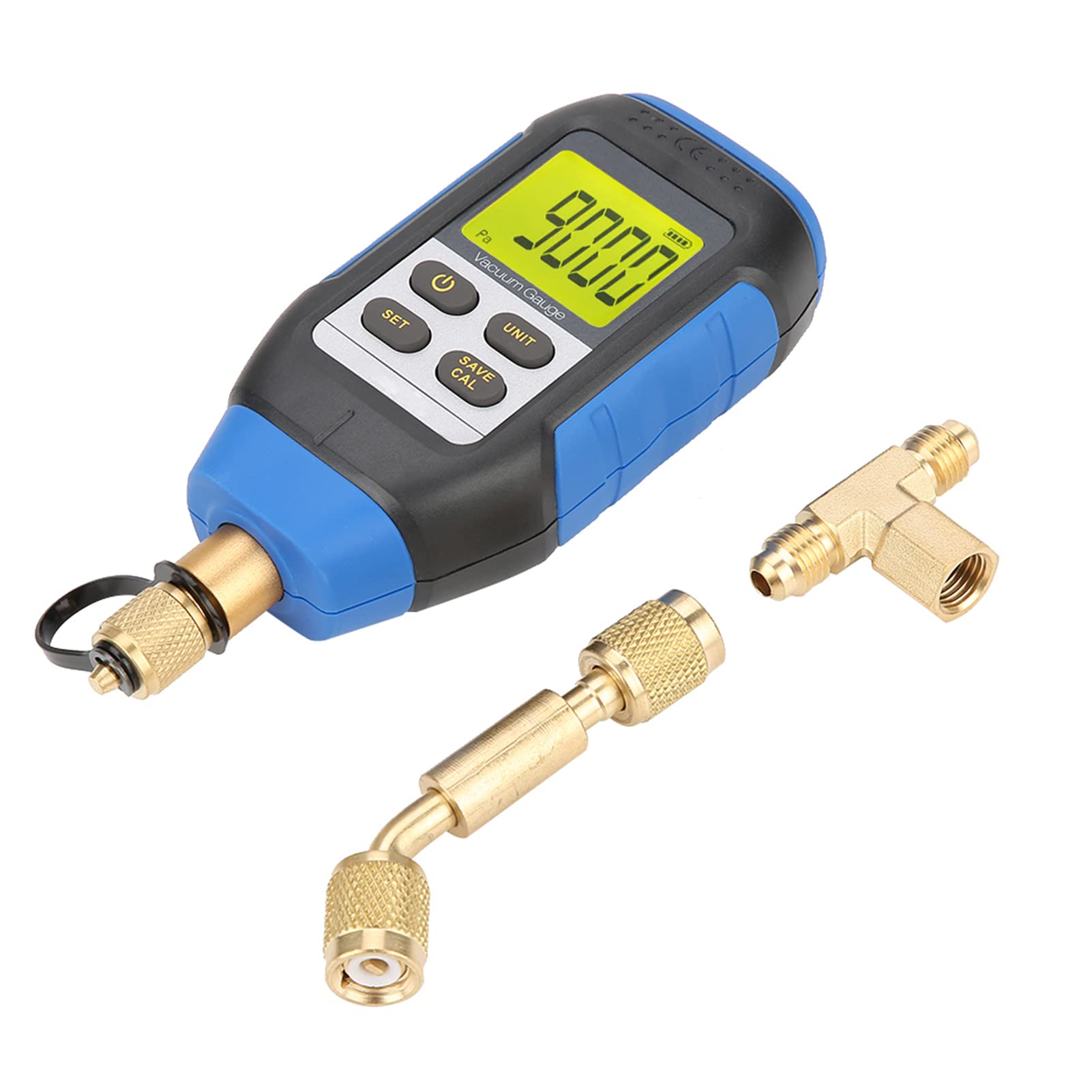 Fafeicy VMV-1 Digital Vacuum Gauge 0-30000 Range with 2% Accuracy & 7/16-20 UNF Interface - Industrial Vacuum Measurement Tool for HVAC, Automotive, and Laboratory Applications