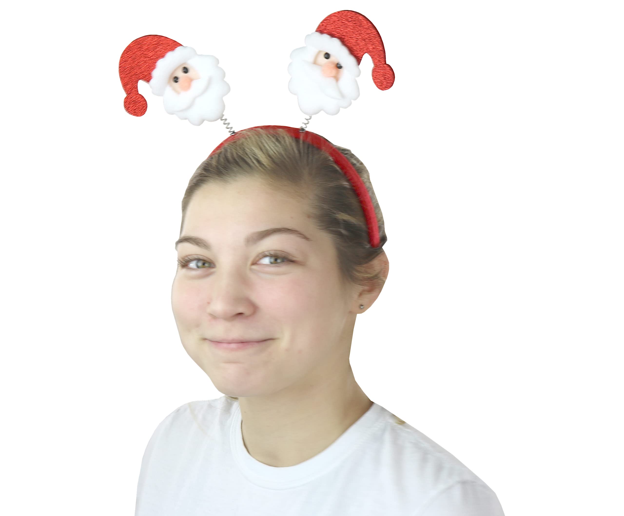 Festive Christmas Headbands Set - 4 Pack (Snowman, Reindeer, Santa) for Holiday Parties, Xmas Photos & Family Gatherings