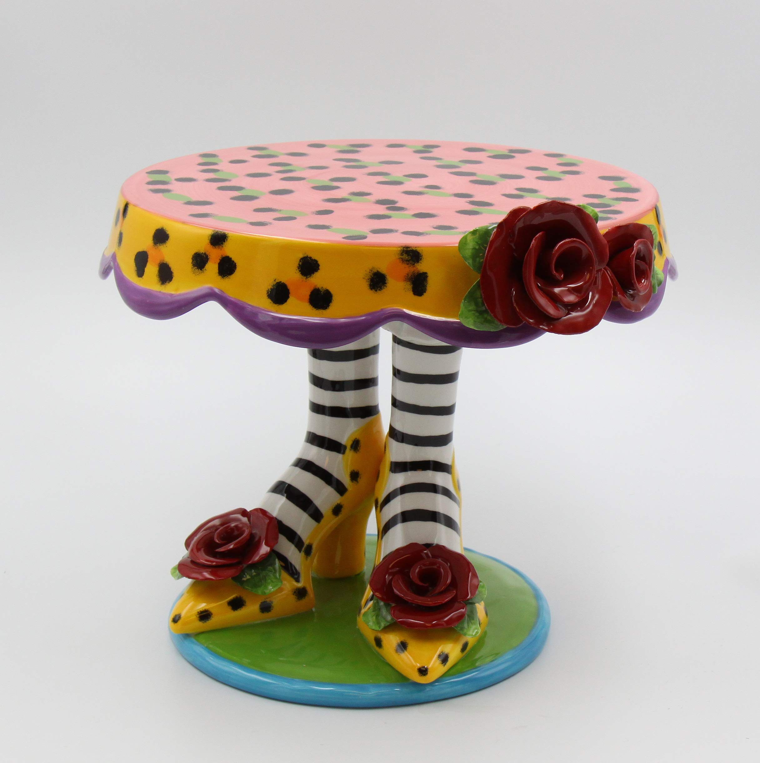 Babs Ceramic 10-Inch Pink Cake Stand for Desserts, Wedding Cakes, Cupcakes & Party Display - Elegant Sugar High Social Collection