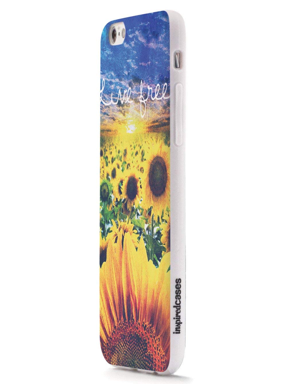 Inspired Cases - Premium 3D Textured Protective Phone Case for Apple iPhone 8 Plus - Shockproof & Anti-Slip Design - Live Free Sunflower Field Pattern - Perfect for Outdoor Adventures, Travel & Daily Use
