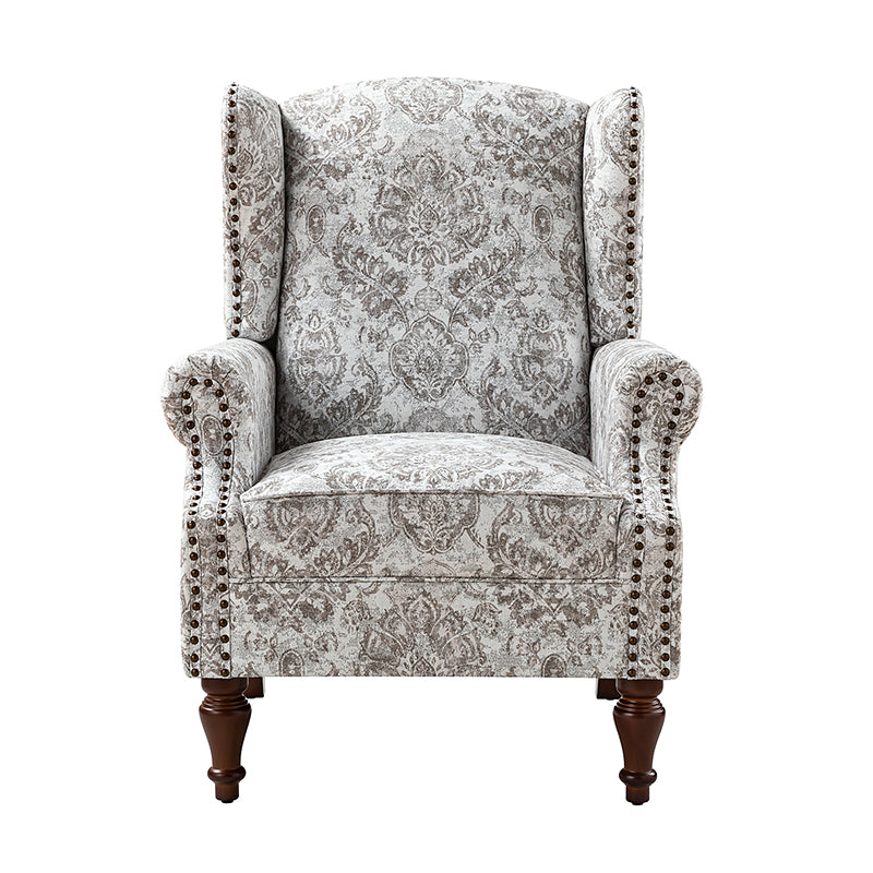 Felix Upholstered Wingback Armchair with Spindle Legs - Comfortable Living Room Chair for Reading & Relaxing - Perfect for Home Office, Bedroom or Lounge Area