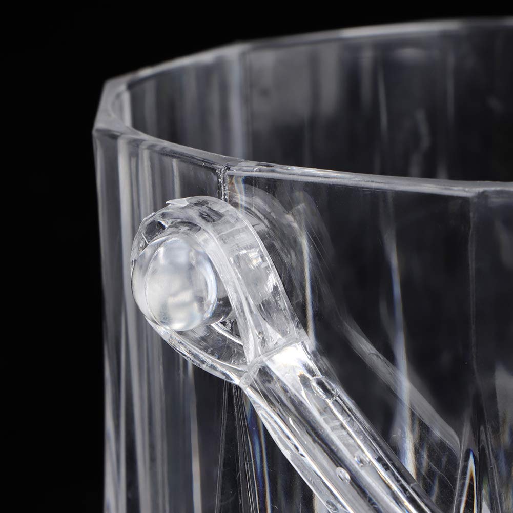 Premium Acrylic Ice Bucket - Crystal Clear Diamond Design for Cocktails, Wine & Beverages | Durable & Stylish Barware for Home, Cafe & Party Use
