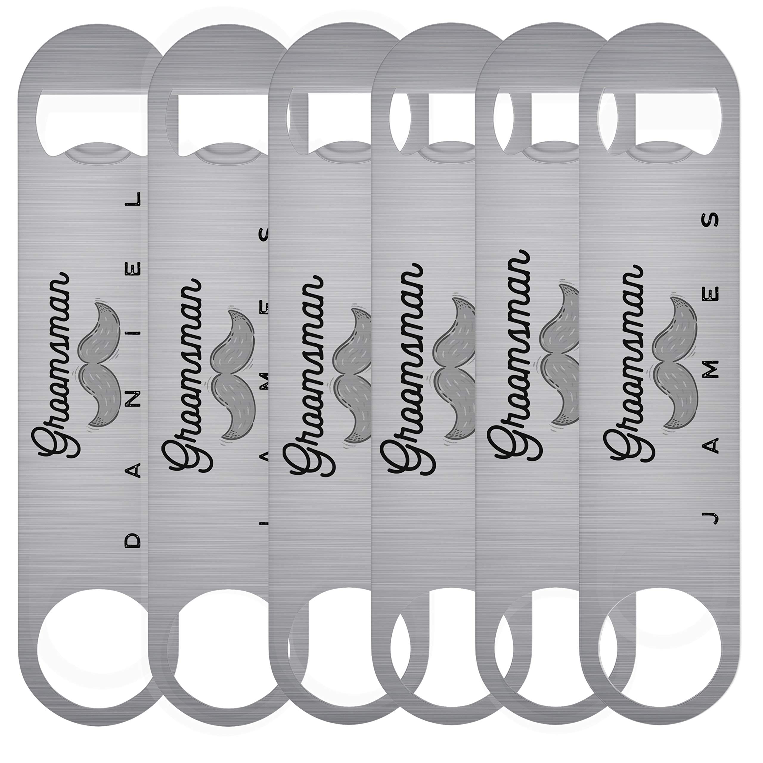 6-Pack Personalized Stainless Steel Bottle Openers - Unique Groomsmen & Bridesmaid Gifts for Weddings, Bachelor Parties & Bridal Showers - Best Man Gift Idea - Perfect for Wedding Favors, Anniversary Celebrations & Party Accessories