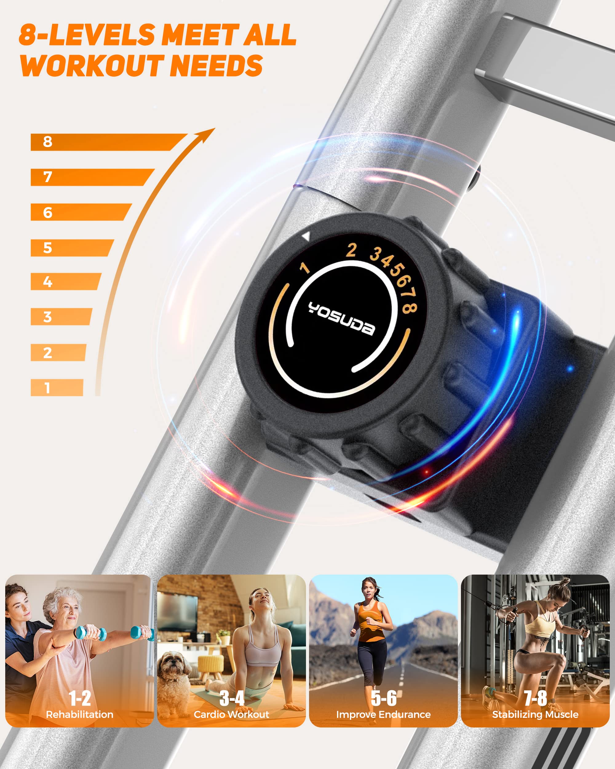 YOSUDA Folding Exercise Bike for Home Workouts - Adjustable Stationary Bike with LCD Monitor | Compact Foldable Design for Small Spaces | Perfect for Cardio, Weight Loss & Indoor Cycling Training