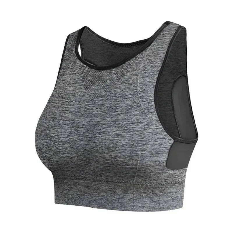 Breathable Mesh Shockproof Padded Sports Bra for Women - Seamless Yoga Running Gym Workout Top - Perfect for High-Impact Workouts, Yoga & Active Lifestyle