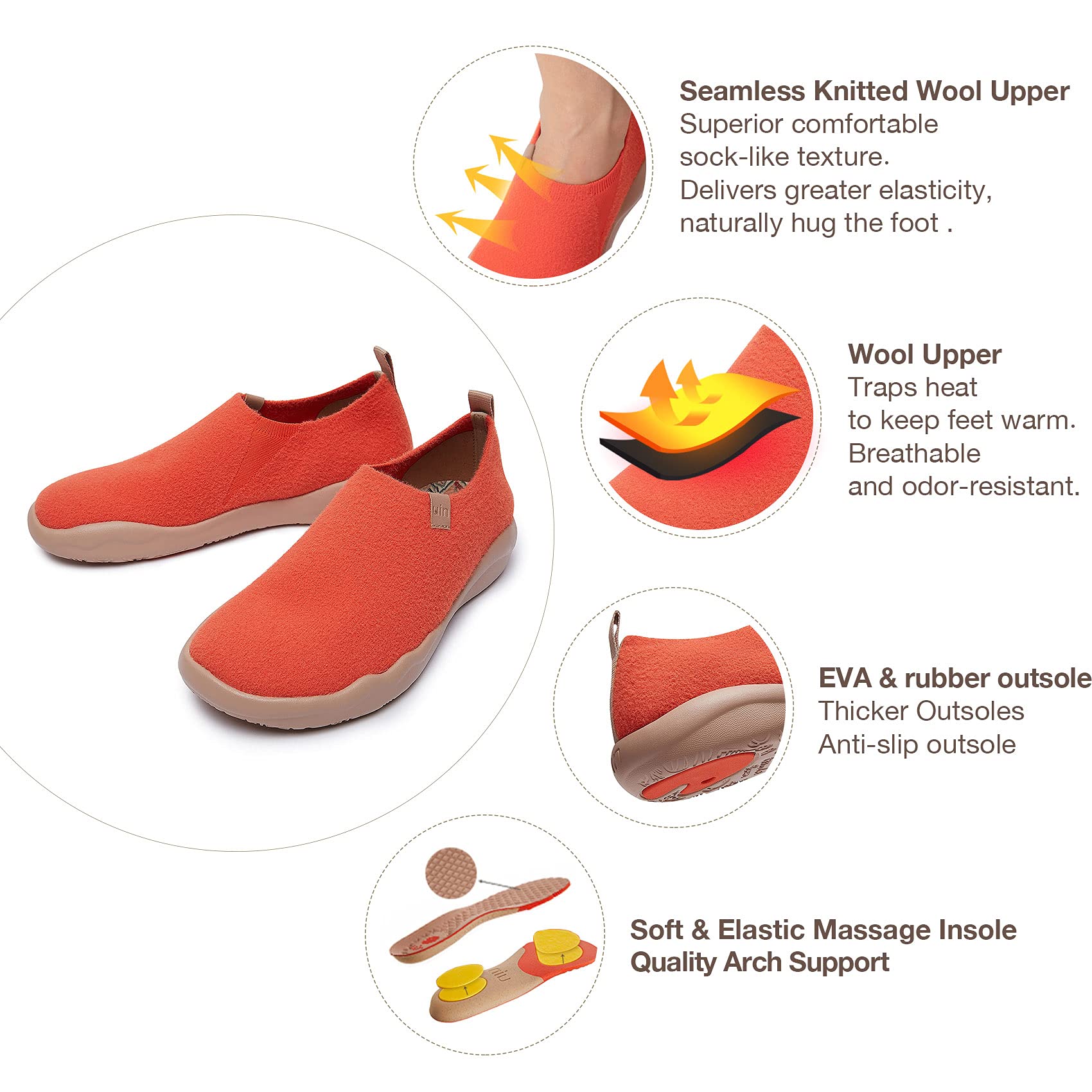 UIN Women's Slip-On Walking Shoes - Lightweight Comfort Loafers & Fashion Sneakers for Casual Wear | Perfect for Travel, Work & Everyday Use