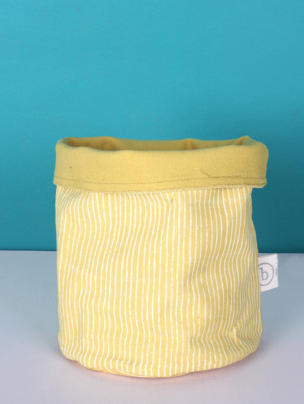 Stripe Canvas Storage Pots - Mustard Color, Handmade Organizer for Home & Office - Perfect for Storing Pens, Makeup, and Small Accessories