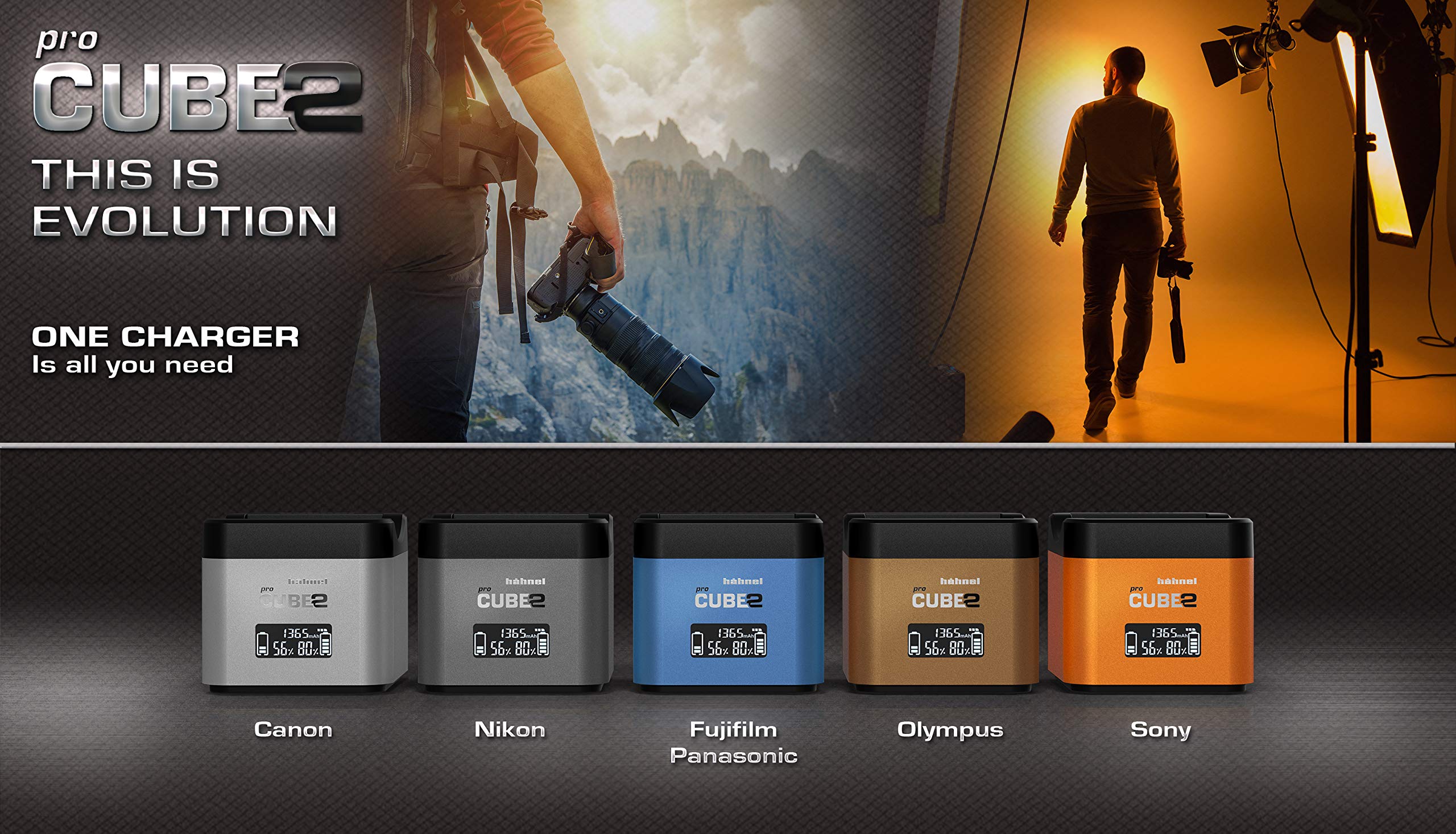 Hahnel PROCUBE2 Professional Battery Charger for Olympus Cameras - Fast Charging for Travel & Photography Enthusiasts