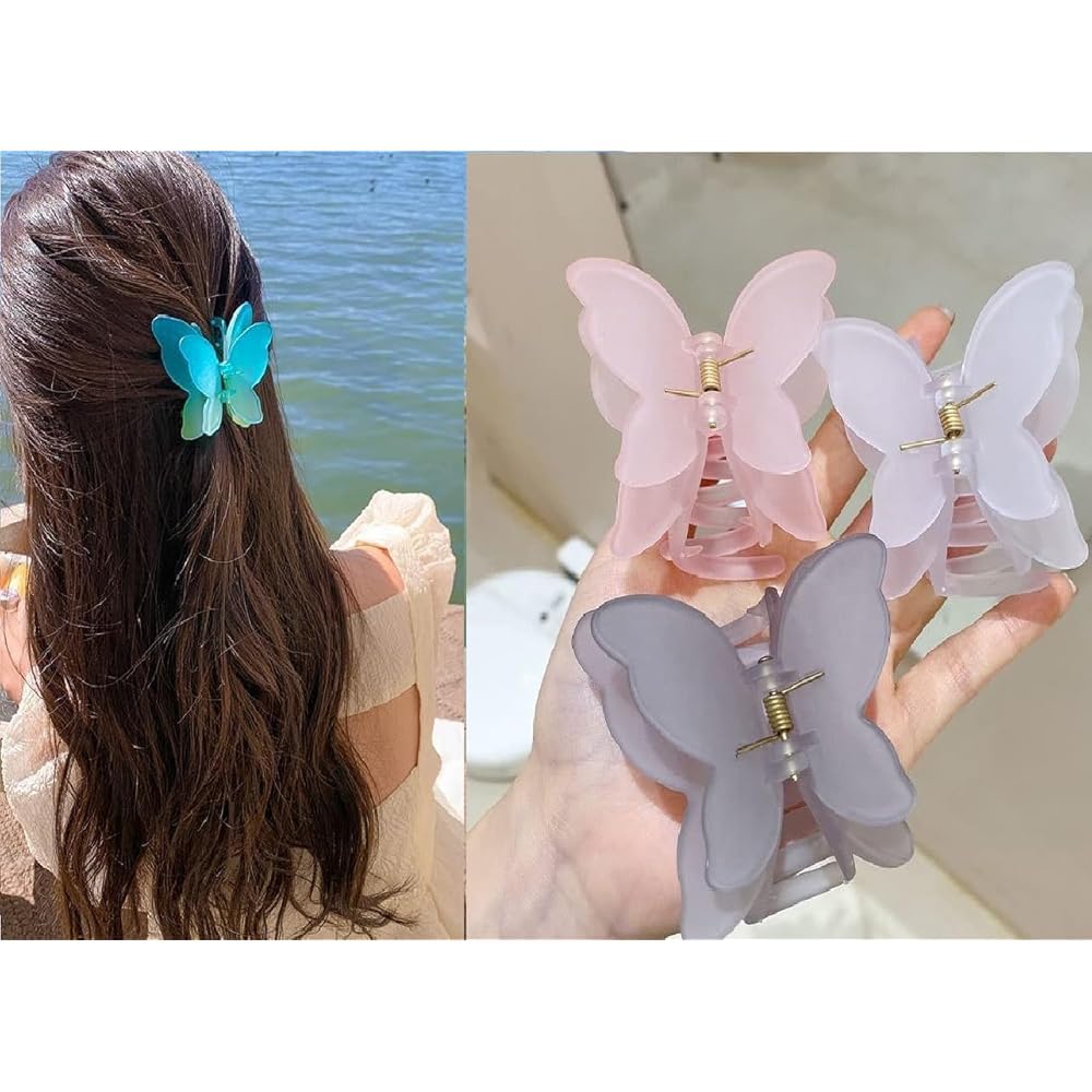 WISDOM Butterfly Hair Clips for Women - 5 Pack Hair Claw Clips with Decorative Butterfly Design | Perfect for Parties, Weddings & Everyday Hairstyles
