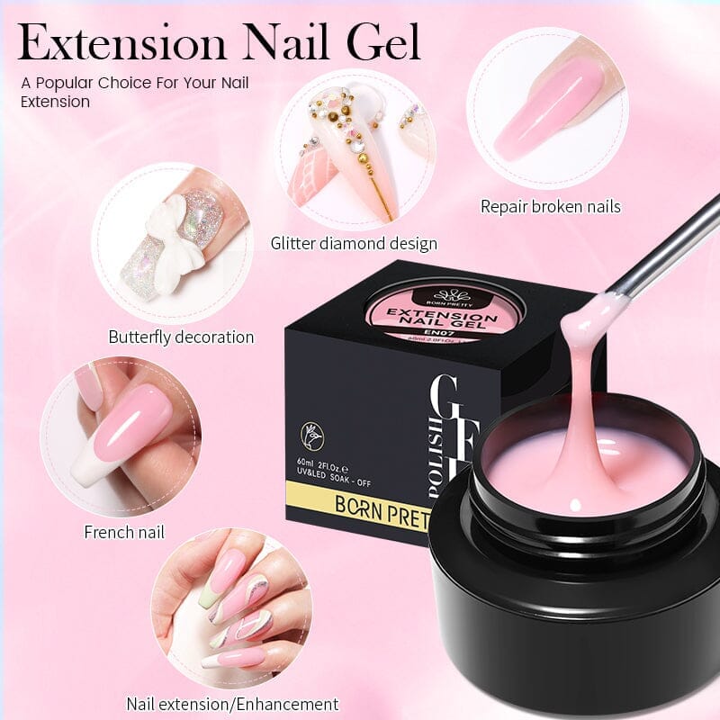 60ml Professional Nail Extension Gel - Long-Lasting Builder Gel for Strong Nail Extensions | Perfect for Salon, Home Manicures & Nail Art Designs
