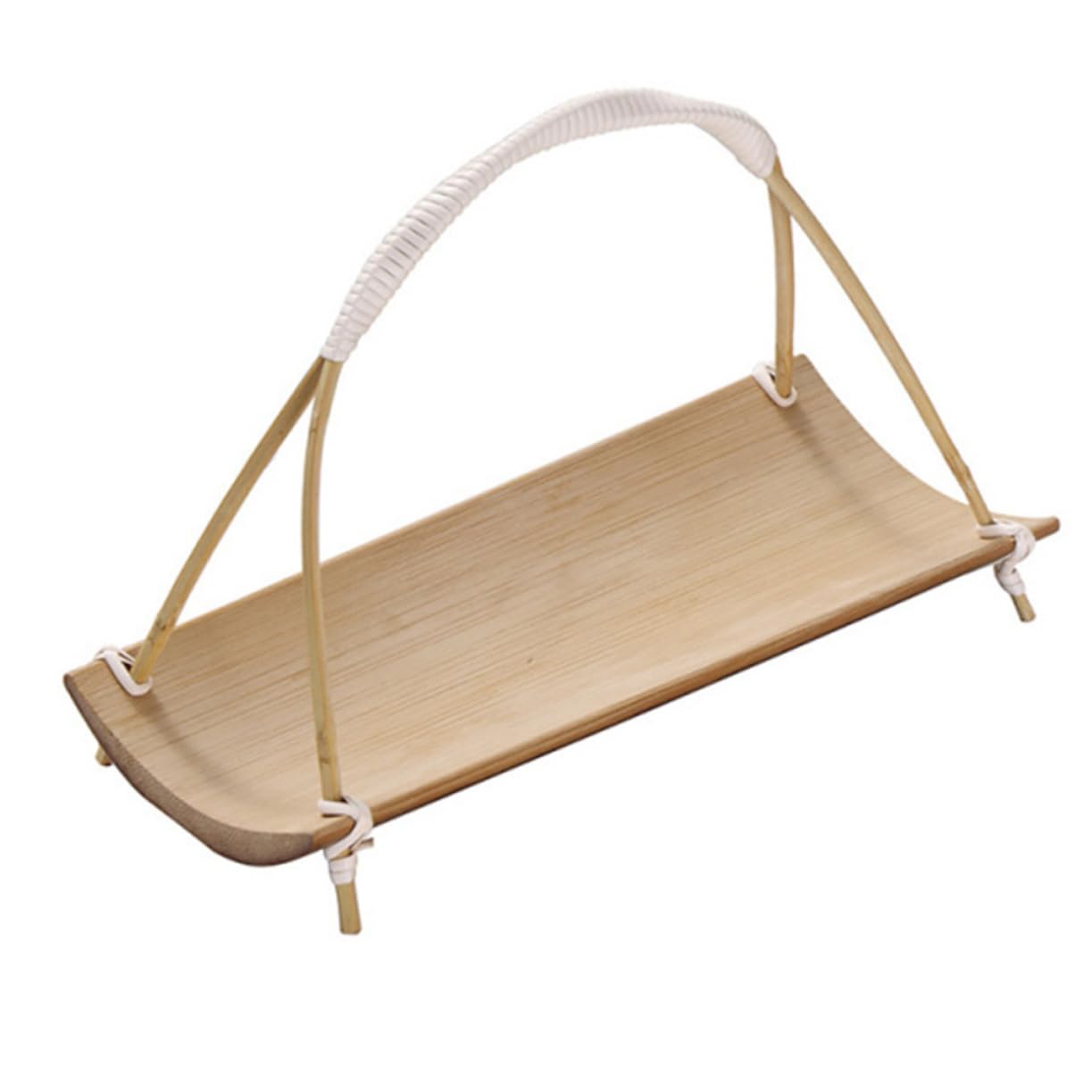 Cabilock Wooden Serving Tray - Bamboo Food Holding Plate for Sushi, Desserts & Napkins | Multi-Purpose Home Tableware for Dining, Kitchen & Party Use