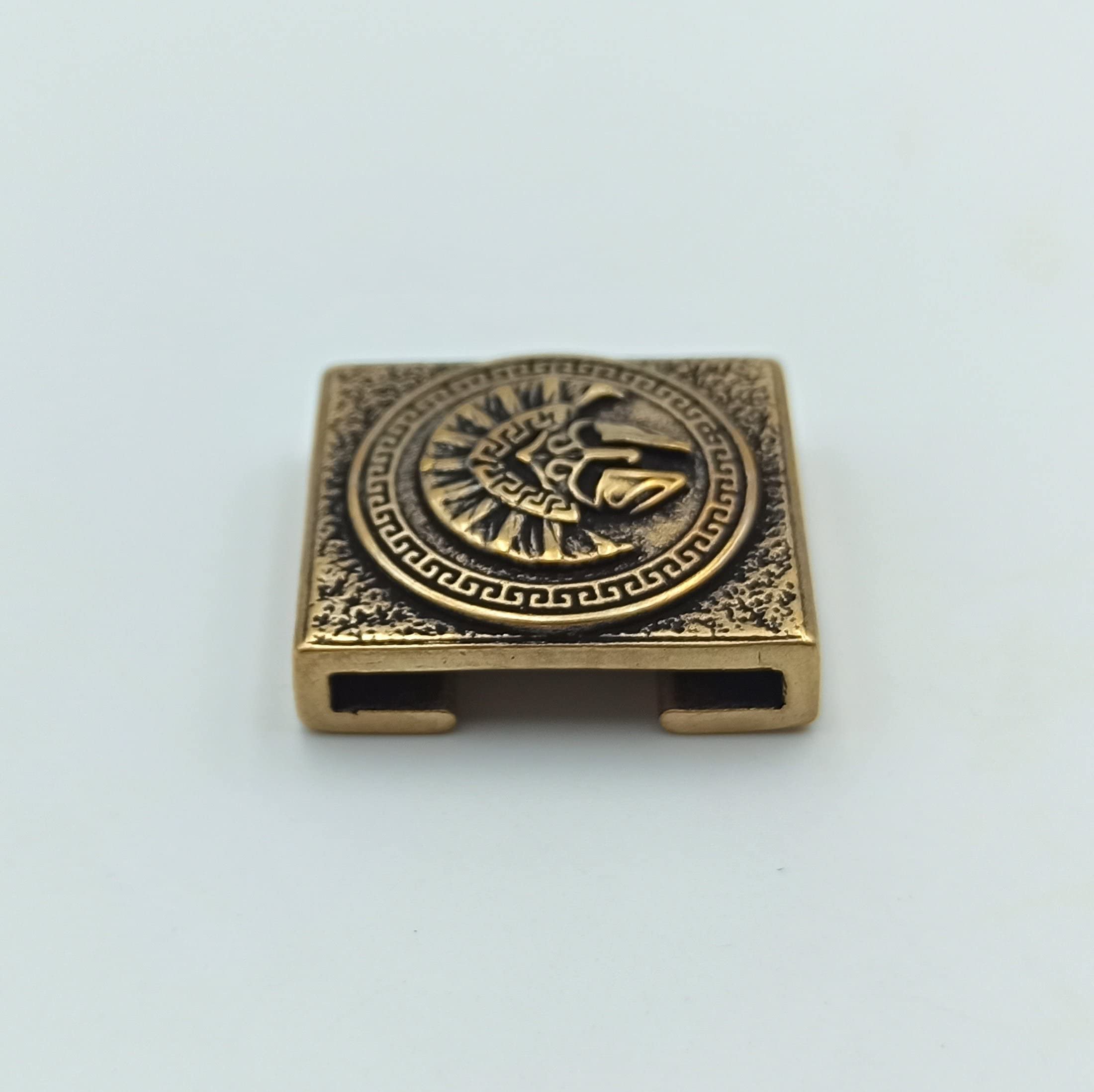 Spartan Helmet Bronze EDC Patch - Molle Clip for Tactical Gear | Military Accessories for Backpacks, Vests & Outdoor Adventures