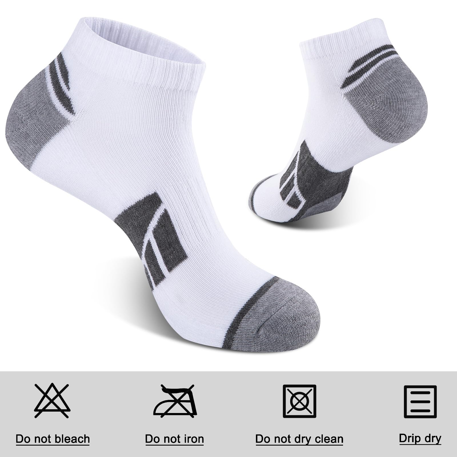 Eallco 10 Pairs Men's Ankle Socks - Low Cut Breathable Casual Socks for Men - Perfect for Running, Gym, Work & Everyday Wear