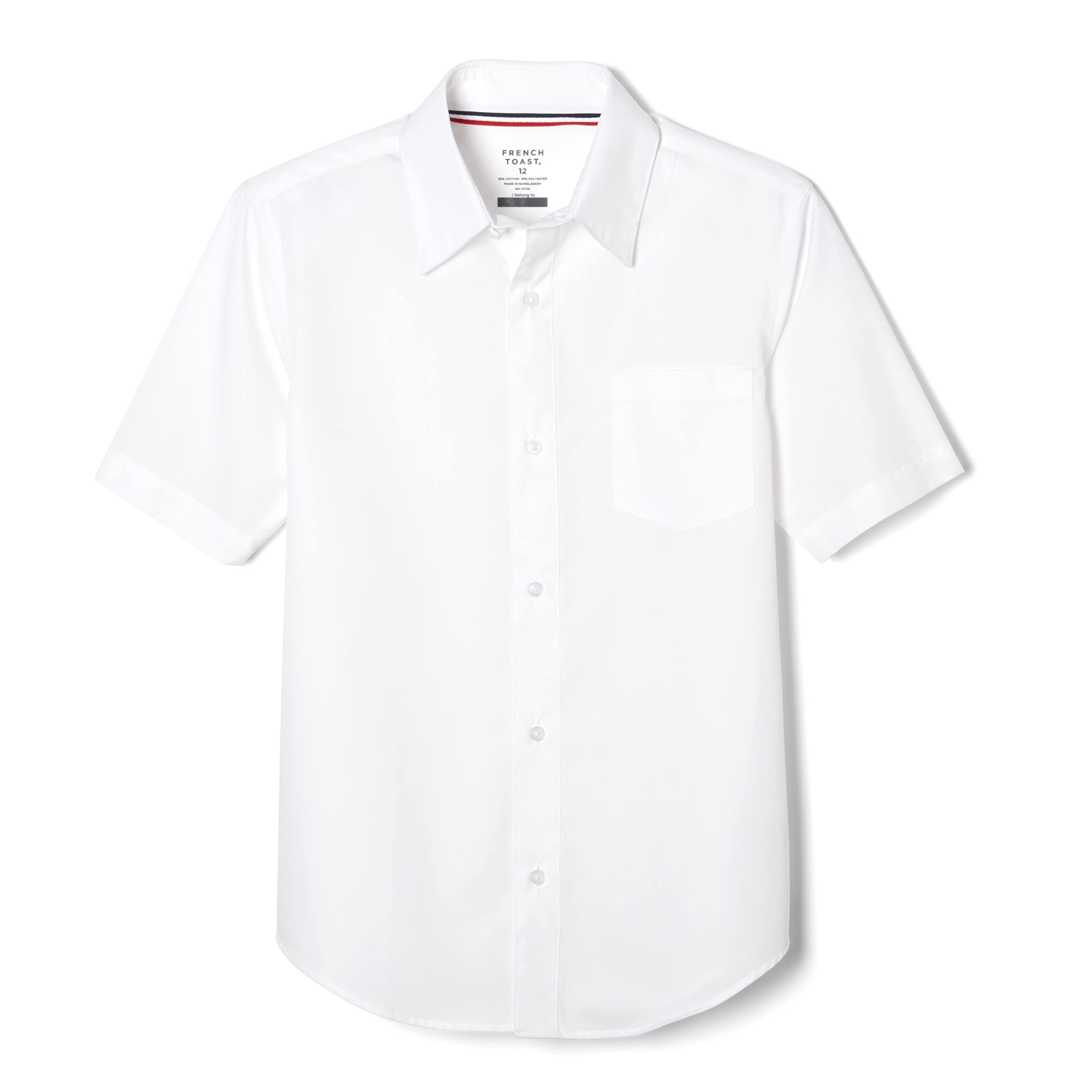 French Toast Boys' Short Sleeve Classic Poplin Dress Shirt (Standard & Husky Sizes) - Perfect for School Uniforms, Formal Events & Special Occasions