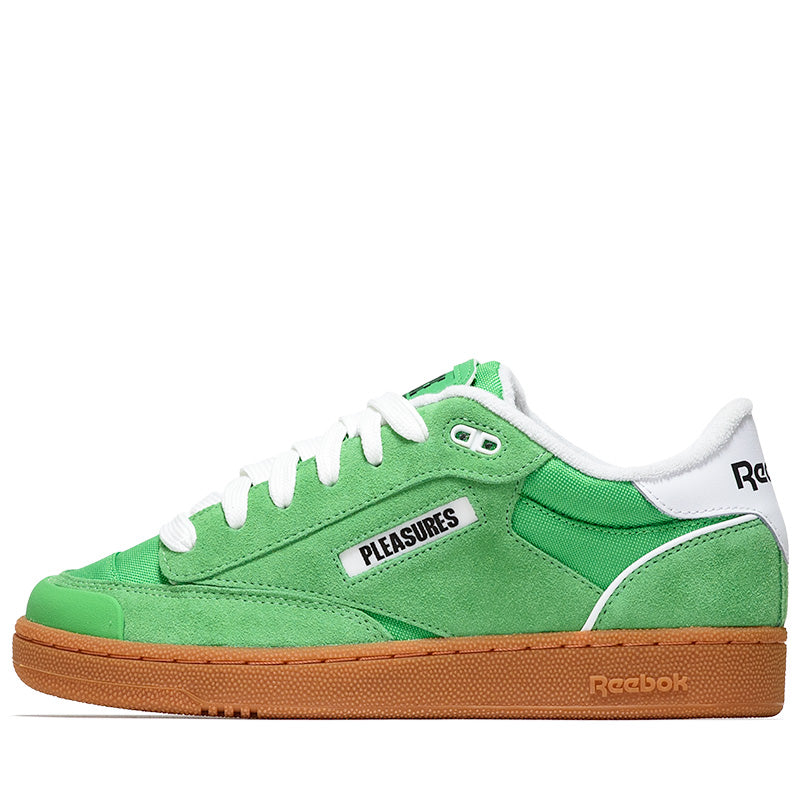 Pleasures x Reebok Club C Bulc Sneakers - Sport Green/Raw Green - Casual Streetwear & Retro Running Shoes for Men and Women