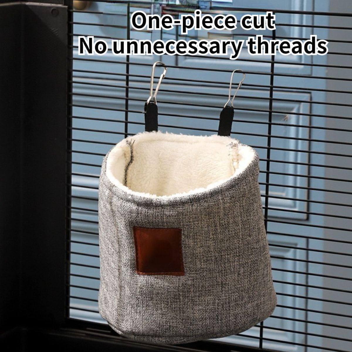 Soft Sugar Glider Sleeping Pouch & Hammock - Warm Hanging Nest Bed for Ferrets, Hamsters, Rats, Bunnies, Hedgehogs - Cage Accessories (Grey) - Perfect for Small Pet Nap Time & Cage Comfort