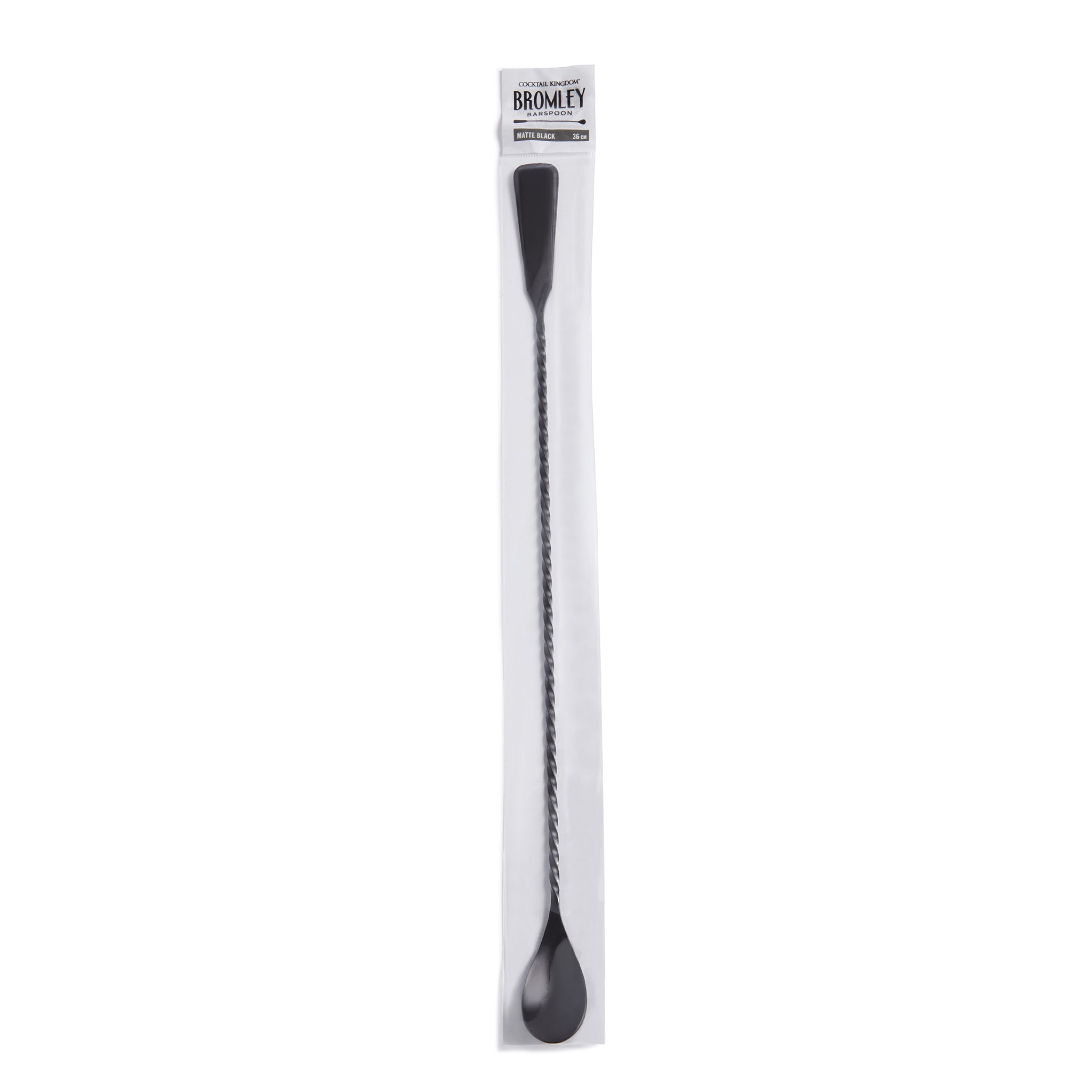 Premium BROMLEY™ Matte Black Bar Spoon - 36cm Stainless Steel Cocktail Mixing Tool for Bartenders & Home Bars | Perfect for Crafting Cocktails, Stirring Drinks & Garnishing