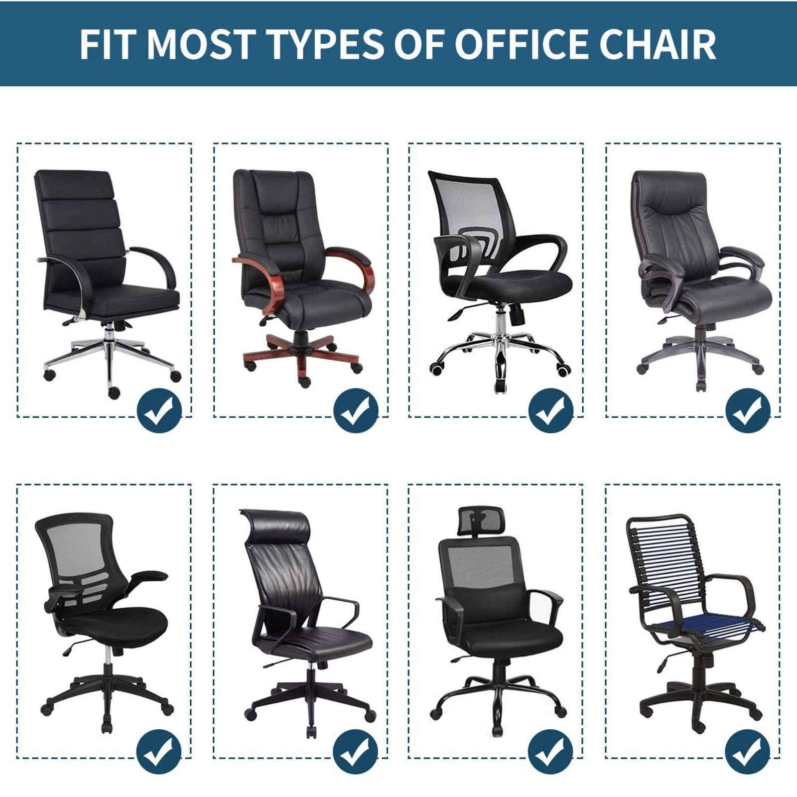 Premium Velvet Office Chair Covers - Stretchable Elastic Computer Chair Slipcovers for Desk & Rotating Chairs (White, Large Size) - Perfect for Home Office, Conference Rooms & Workspaces