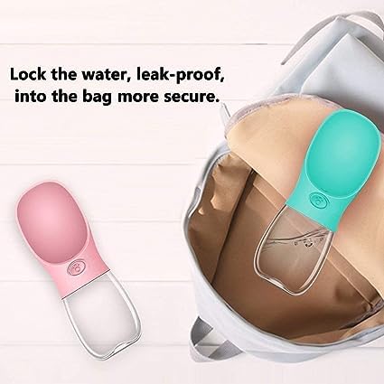 BITTZOOT Leak Proof Dog Water Bottle - 350ml Portable Pet Feeder for Walking, Hiking & Travel