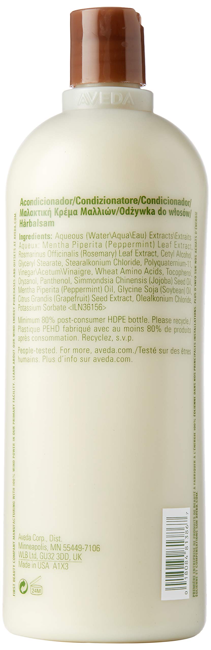 Aveda Rosemary Mint Conditioner 33.8 Fl Oz - Hydrating & Volumizing Hair Care for Dry & Damaged Hair - Perfect for Daily Use & Salon Quality Results