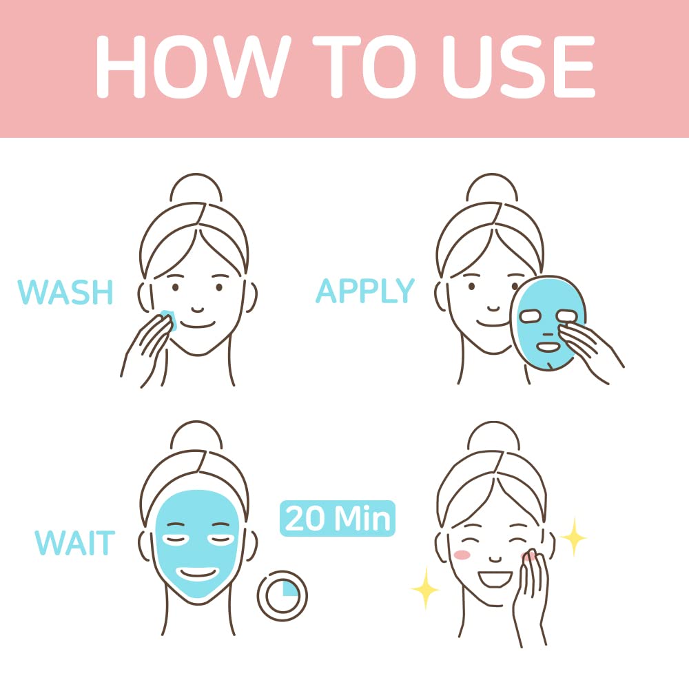 Esfolio Collagen Face Mask - Hydrating & Firming for Glowing Skin - Korean Skincare for Anti-Aging - Pack of 10 for Daily Beauty Routine