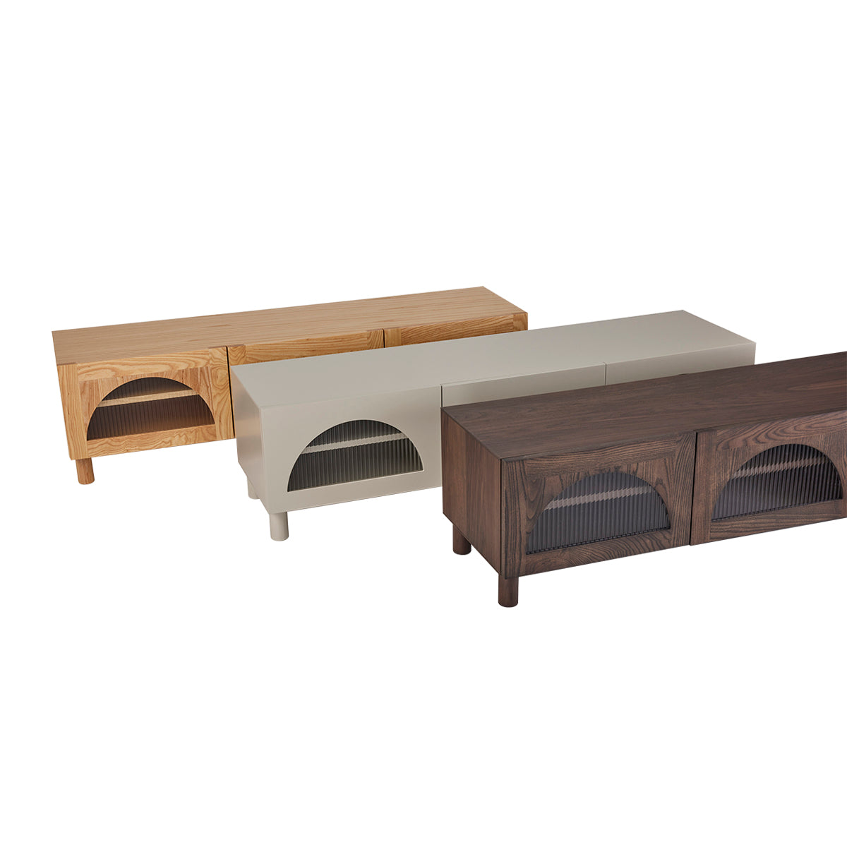 Modern 3-Door TV Stand with Storage - Dawn Mist Entertainment Center for Living Room, Bedroom & Home Theater