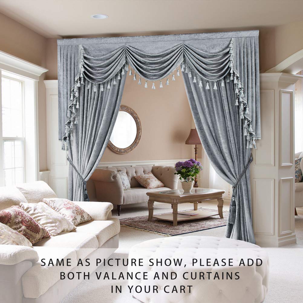 Premium Double-Sided Chenille Window Curtains - Silver Grey Luxury Drapes for Living Room & Bedroom (52x96 Inches, Rod Pocket, 2 Panels) - Perfect for Home Decor, Light Control & Privacy