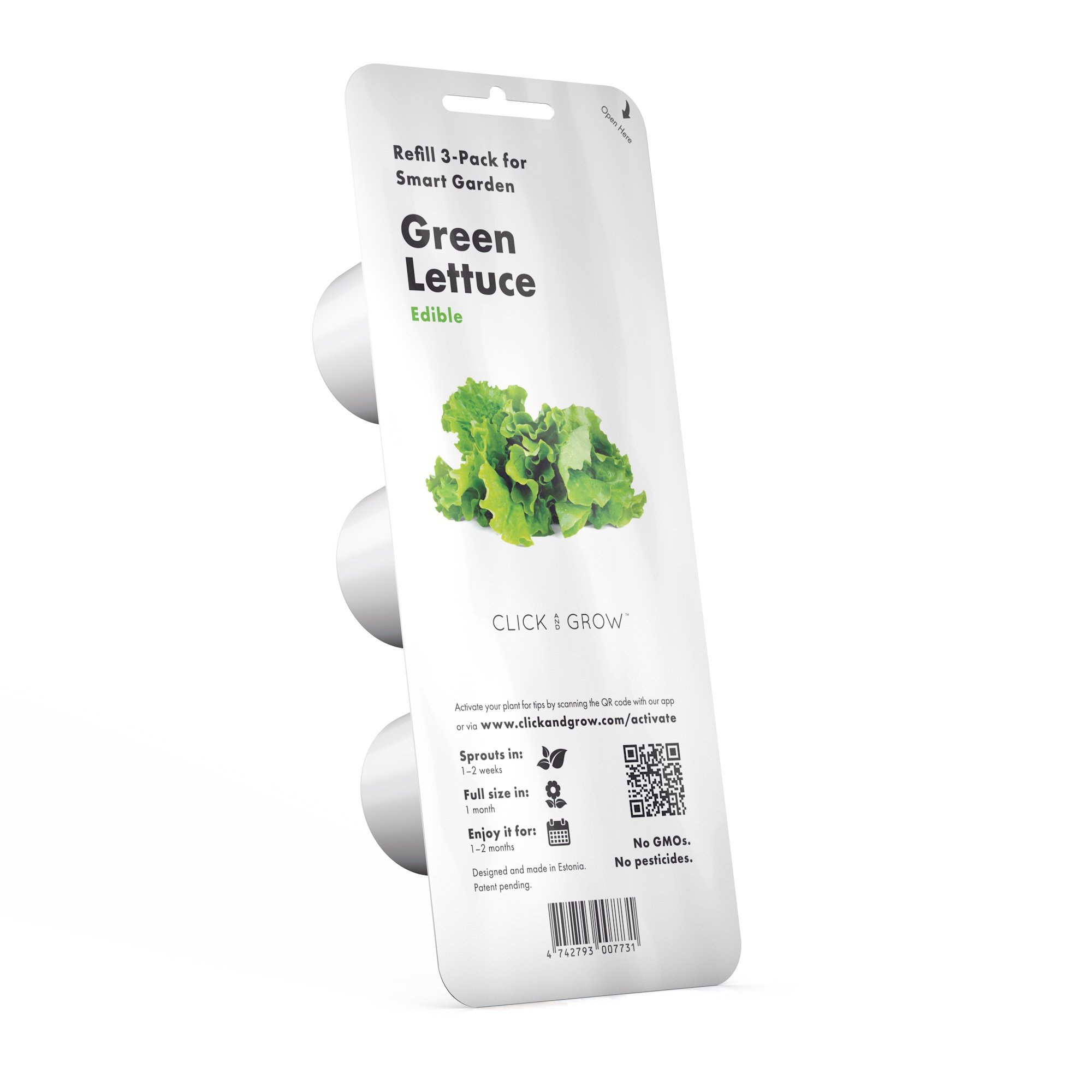 Click and Grow Green Lettuce 3-Pack Plant Pods for Smart Garden - Fresh Indoor Salad Greens Kit for Home Gardening - Perfect for Kitchen Countertops, Office Desks & Urban Farming