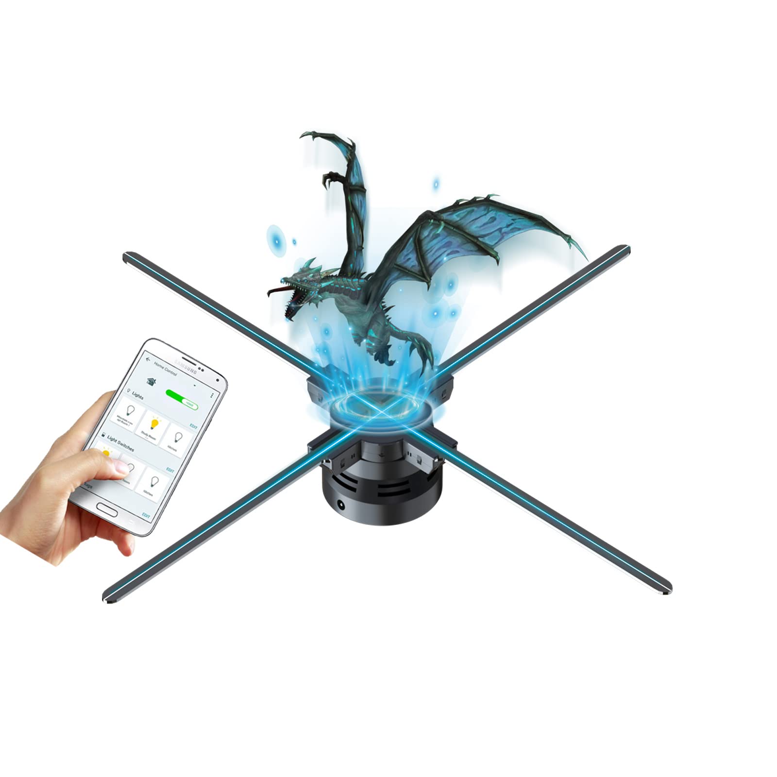 Missyou 22 Inch Holographic Fan with App & WiFi Control - 3D Hologram Display with 700 Video Storage & Splicing Function, HD LED 2000x1444PX Resolution for Advertising, Retail Stores, Bars, Casinos, Parties & Exhibitions - Perfect for Eye-Catching Digital Signage and Interactive Marketing Displays