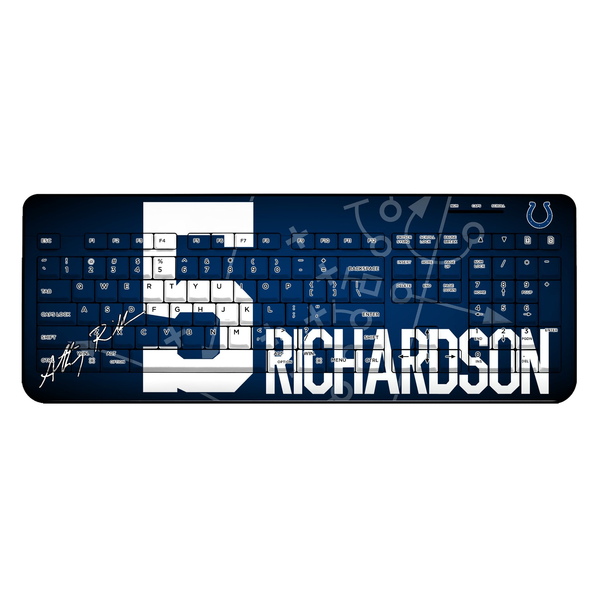 Anthony Richardson Indianapolis Colts NFL Wireless USB Keyboard - Ergonomic Design for Gaming & Office Use - Perfect for Football Fans & PC Gamers