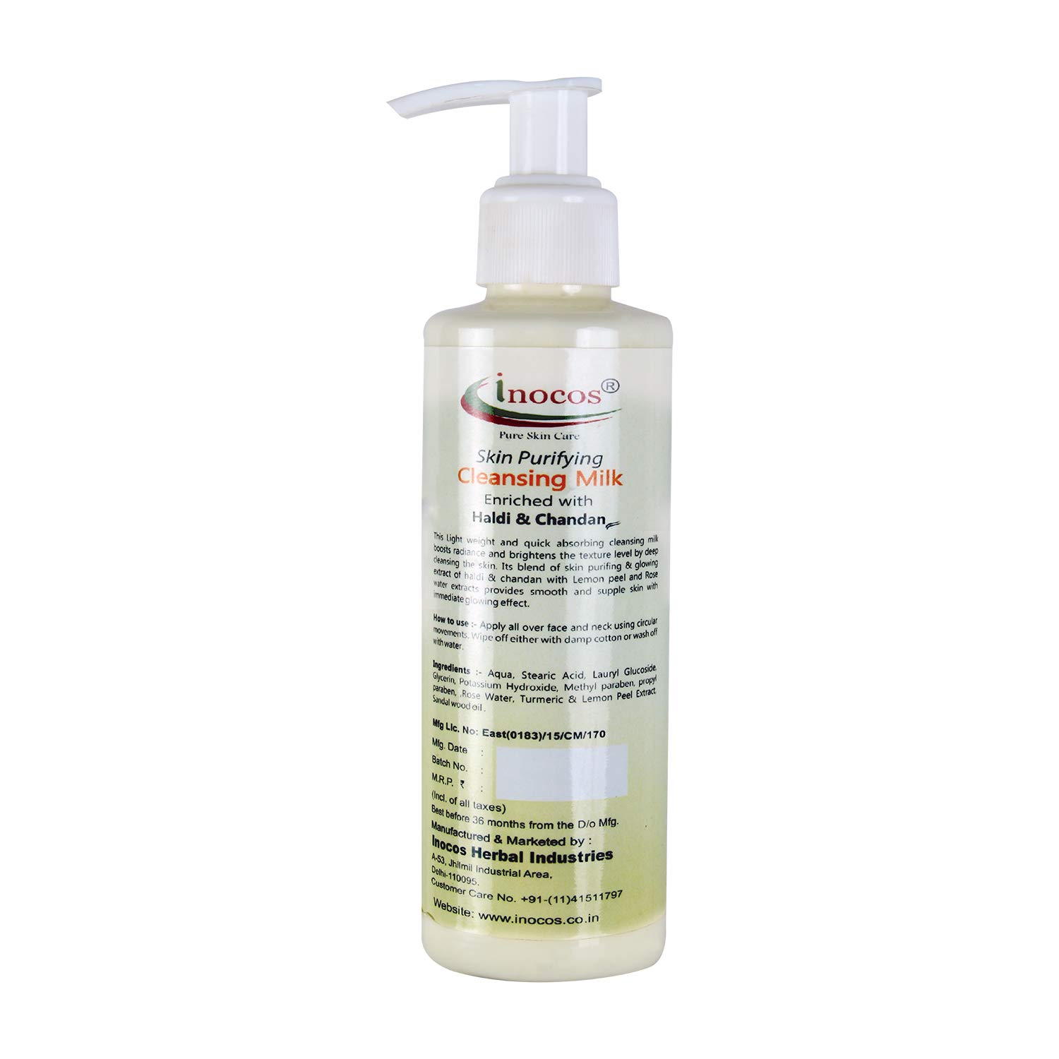 INOCOS Skin Purifying Cleansing Haldi & Chandan Milk (200ml) - Turmeric & Sandalwood Face Wash for Acne, Oily Skin & Brightening - Perfect for Daily Skincare Routine & Ayurvedic Beauty Regimen