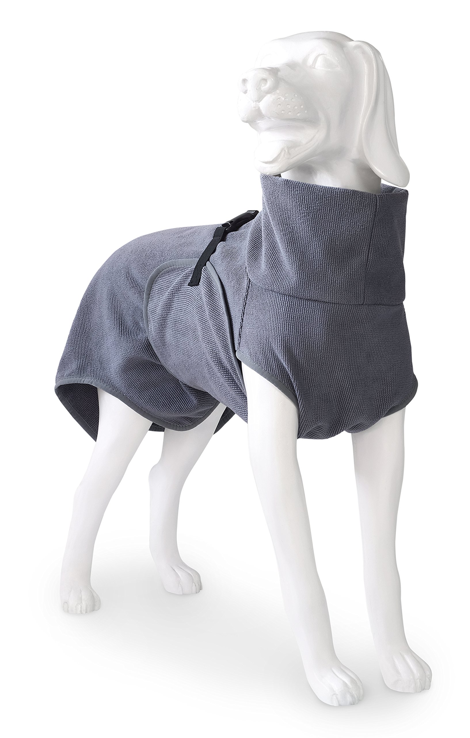 EQDOG Doggy Dry Microfiber Bath Robe - Super Absorbent Quick-Drying Pet Towel for Dogs After Bath, Swimming & Grooming - Perfect for Small to Medium Breeds