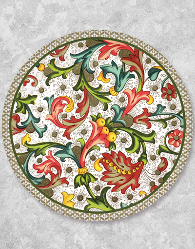 Elegant Florentine Vines Dessert Plates Set - Hand-Painted Ceramic Appetizer Dishes for Fine Dining, Afternoon Tea & Special Occasions