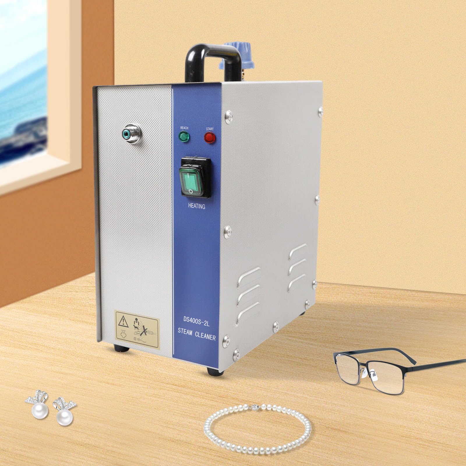 Professional Jewelry Steam Cleaner 2L, 1300W Electric Gem & Jewelry Cleaning Machine for Gold, Silver, Rings - 110V Commercial Jewelry Washer | Perfect for Jewelry Stores, Pawn Shops & Home Cleaning