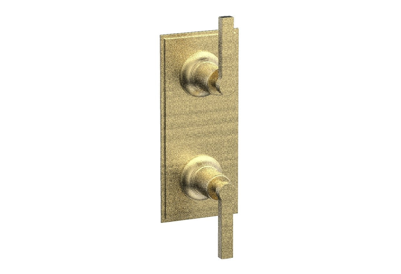 HEX MODERN Lever Handle Pair Trim Set for Thermostatic Shower Control with Volume Control & Diverter - Perfect for Bathroom Renovation & Modern Home Upgrade