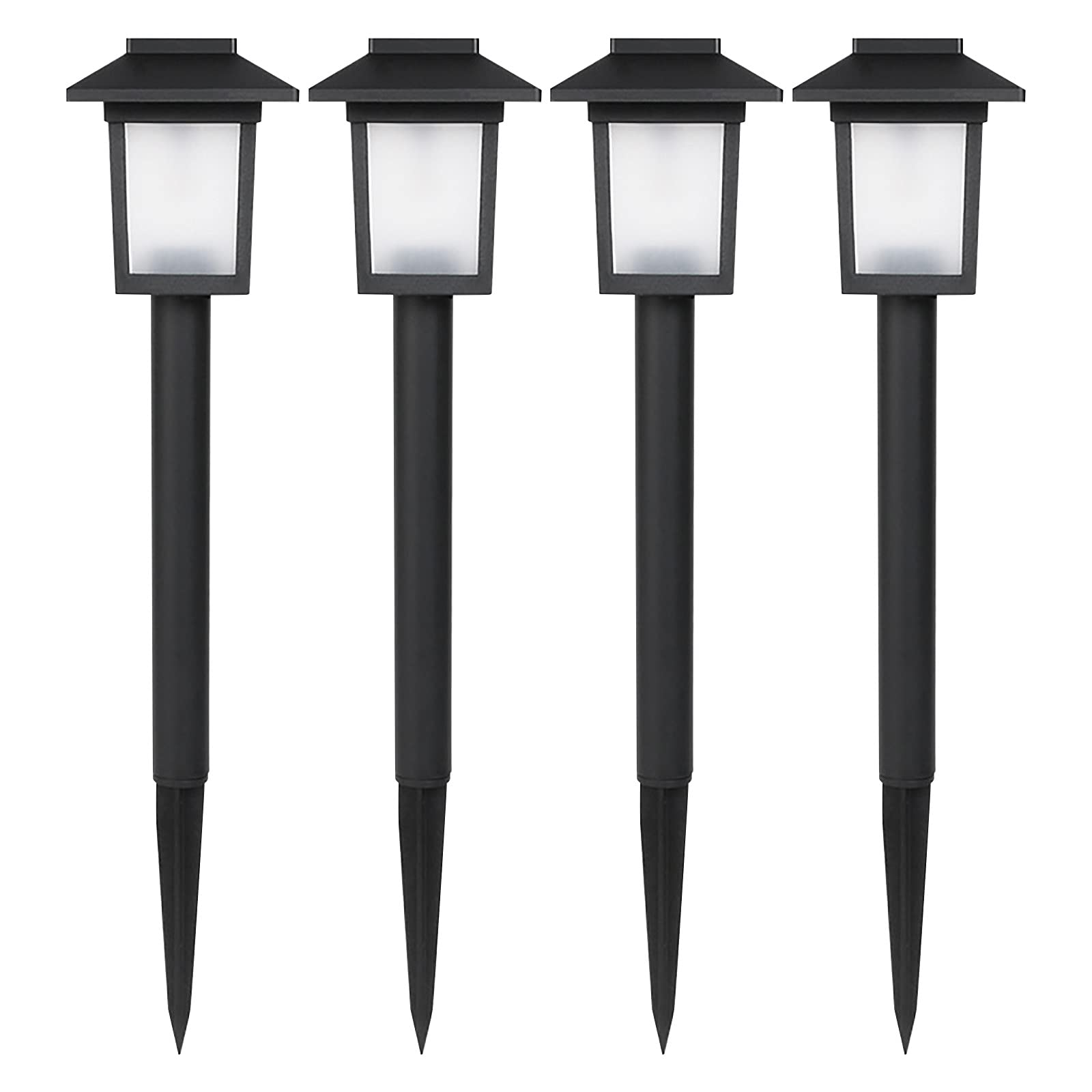 SENGTONG 4-Pack Solar Fence Lights - Warm White LED Garden Pathway Lighting for Outdoor Landscape Decoration, Waterproof Solar Powered Lawn Lights for Walkway, Patio, Yard (Multicolor) - Perfect for Evening Garden Illumination and Outdoor Decor