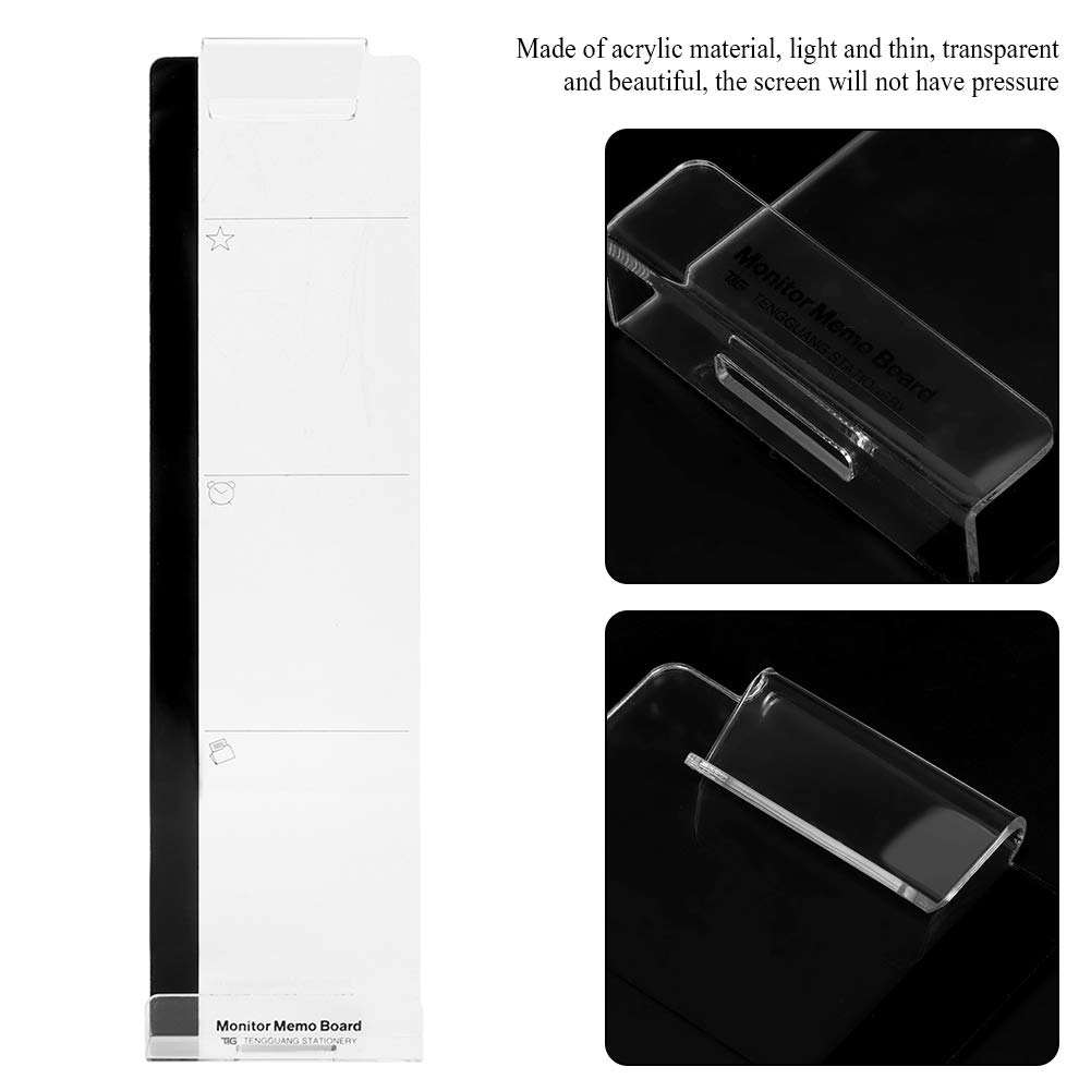 Duokon Acrylic Computer Screen Memo Board - Sticky Note Holder for PC, Laptop & TV Monitors (Right Side) - Perfect for Office, Home & School Reminders