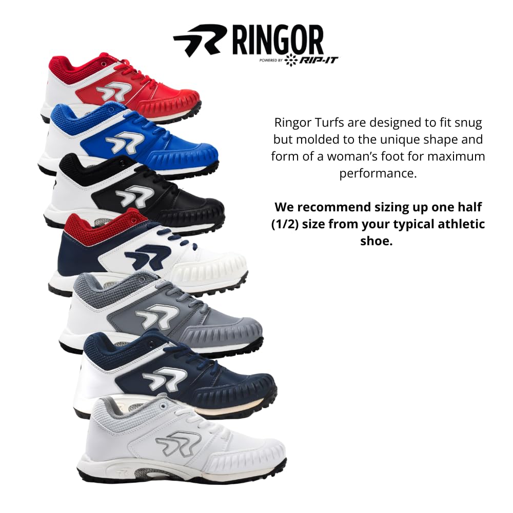 Rip It Women's Ringor Flite Turfs Softball Cleats with Pitching Toe - Perfect for Fastpitch Softball Games & Training