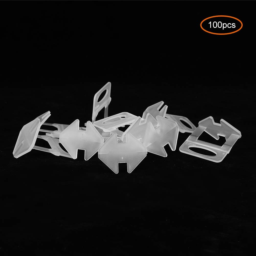 Oumefar Tile Leveling System - 100Pcs 0.5mm Tile Leveler Spacers & Clips Kit for Wall and Floor Tile Installation - Professional Ceramic & Stone Tile Leveling Tools for DIY & Contractors - Perfect for Bathroom, Kitchen & Backsplash Projects