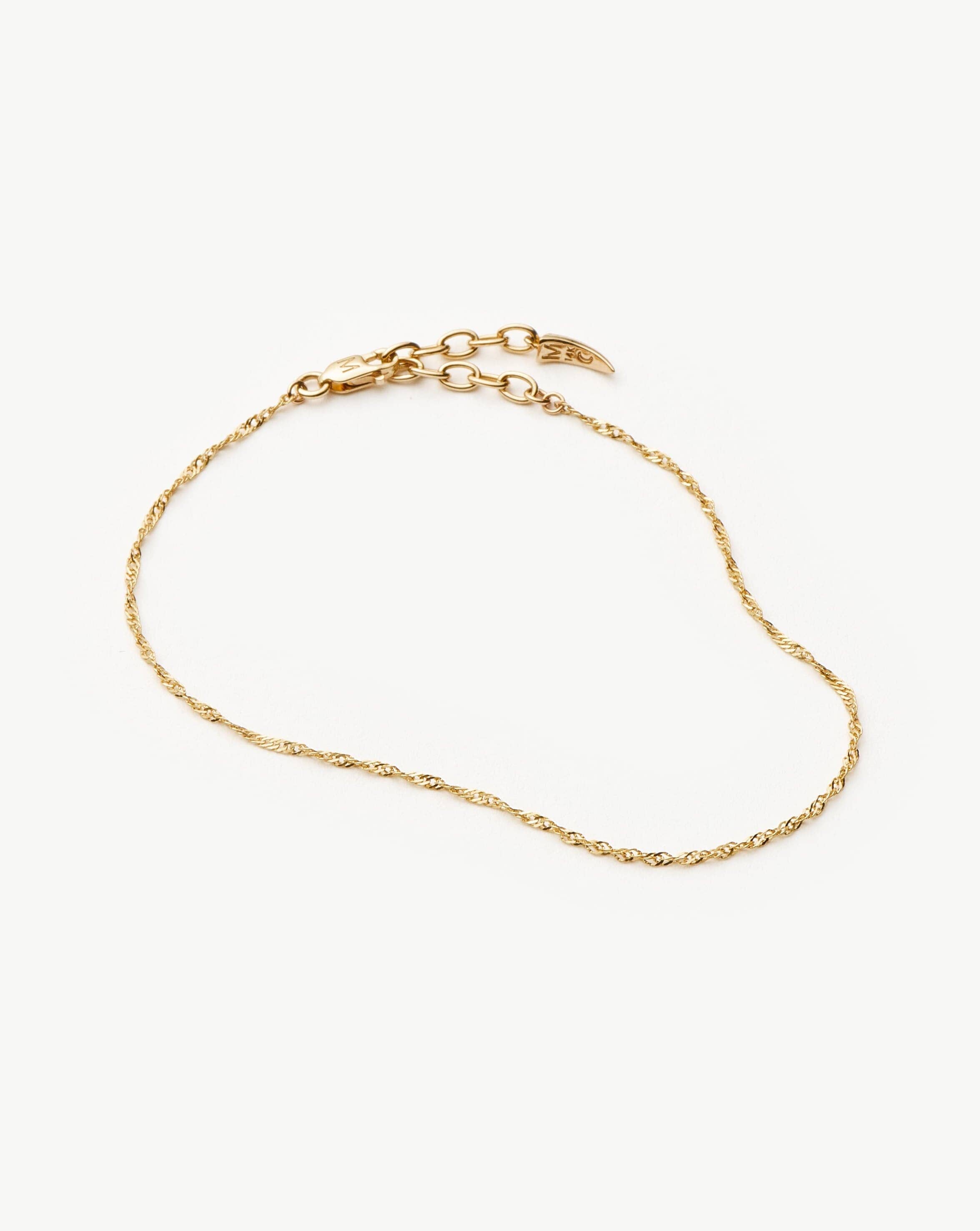 14K Solid Gold Twisted Chain Bracelet for Women - Elegant & Durable Jewelry Gift for Birthday, Anniversary & Special Occasions